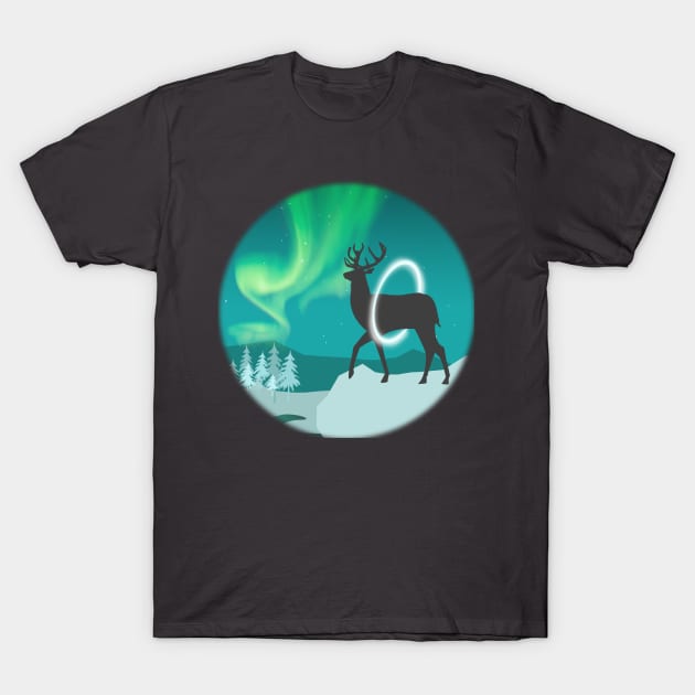 magic deer sky north selas T-Shirt by xiari